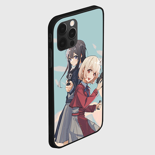 Чехол iPhone 12 Pro Takina Inoue and Chisato Nishikigi - Lycoris Recoi / 3D-Черный – фото 2