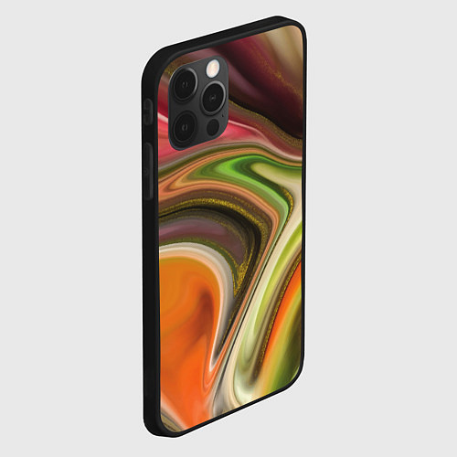 Чехол iPhone 12 Pro Waves colors / 3D-Черный – фото 2