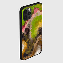 Чехол для iPhone 12 Pro Green brown pattern, цвет: 3D-черный — фото 2