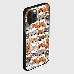 Чехол для iPhone 12 Pro Паттерн милые котики, цвет: 3D-черный — фото 2