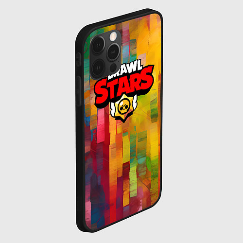 Чехол iPhone 12 Pro Brawl Stars Logo Color / 3D-Черный – фото 2