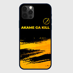 Чехол для iPhone 12 Pro Akame ga Kill - gold gradient: символ сверху, цвет: 3D-черный