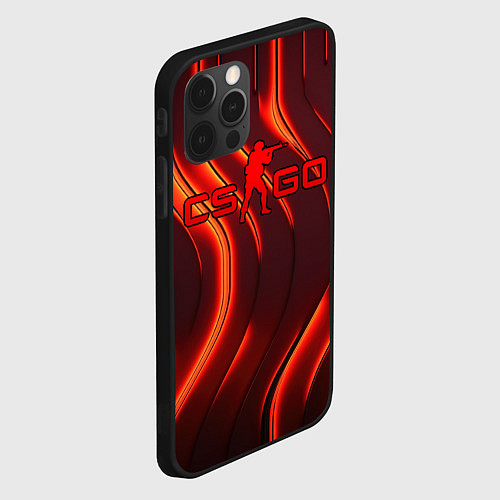 Чехол iPhone 12 Pro CS GO red neon / 3D-Черный – фото 2