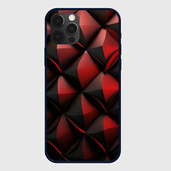Чехол для iPhone 12 Pro Объемная текстура красная кожа, цвет: 3D-черный
