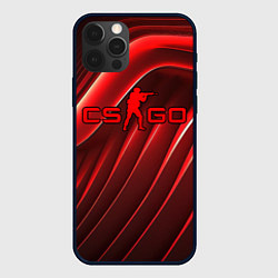Чехол для iPhone 12 Pro CS GO red abstract, цвет: 3D-черный