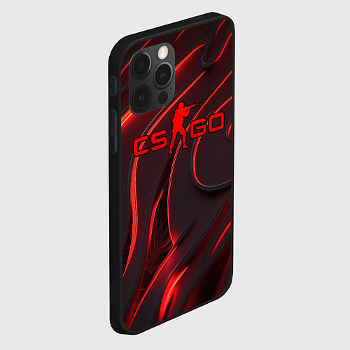 Чехол iPhone 12 Pro CSGO red abstract / 3D-Черный – фото 2