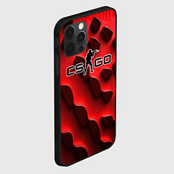 Чехол для iPhone 12 Pro CS GO black red abstract, цвет: 3D-черный — фото 2