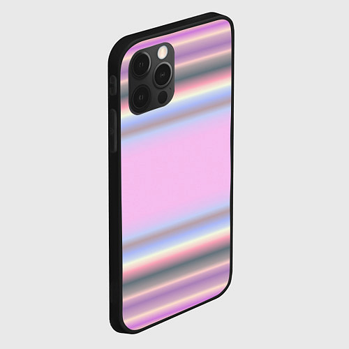 Чехол iPhone 12 Pro Сиреневые полосы / 3D-Черный – фото 2