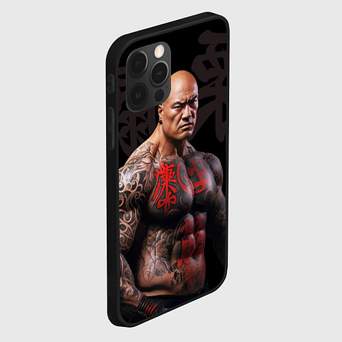 Чехол iPhone 12 Pro Irezumi tattoo triad / 3D-Черный – фото 2