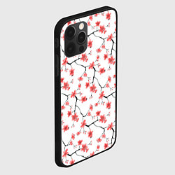 Чехол для iPhone 12 Pro Акварельные цветы сакуры паттерн, цвет: 3D-черный — фото 2