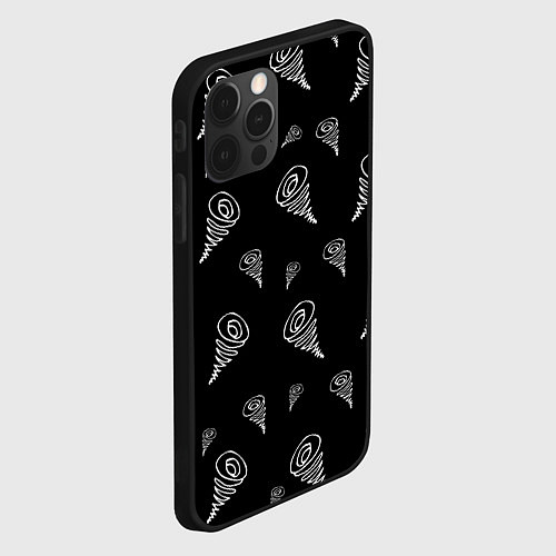 Чехол iPhone 12 Pro Каракули сплошной креатив / 3D-Черный – фото 2