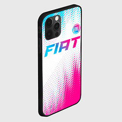 Чехол для iPhone 12 Pro Fiat neon gradient style: символ сверху, цвет: 3D-черный — фото 2