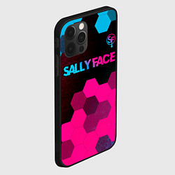 Чехол для iPhone 12 Pro Sally Face - neon gradient: символ сверху, цвет: 3D-черный — фото 2