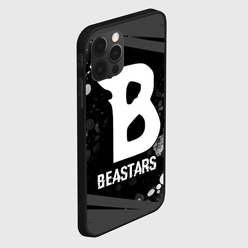 Чехол iPhone 12 Pro Beastars glitch на темном фоне / 3D-Черный – фото 2