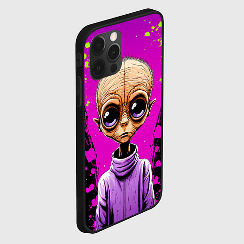 Чехол iPhone 12 Pro Alien - comics art style / 3D-Черный – фото 2