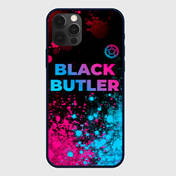 Чехол для iPhone 12 Pro Black Butler - neon gradient: символ сверху, цвет: 3D-черный
