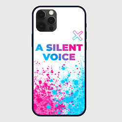 Чехол для iPhone 12 Pro A Silent Voice neon gradient style: символ сверху, цвет: 3D-черный