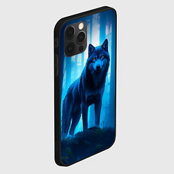 Чехол для iPhone 12 Pro Волк в ночном лесу, цвет: 3D-черный — фото 2