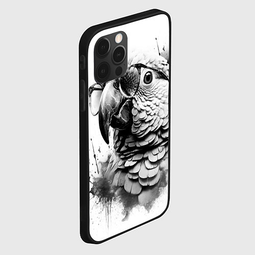 Чехол iPhone 12 Pro Попугай ара в старинных очках / 3D-Черный – фото 2