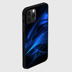 Чехол для iPhone 12 Pro Black blue texture, цвет: 3D-черный — фото 2