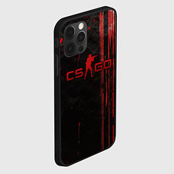 Чехол для iPhone 12 Pro CS GO black red brushes, цвет: 3D-черный — фото 2