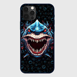 Чехол для iPhone 12 Pro Evil shark, цвет: 3D-черный