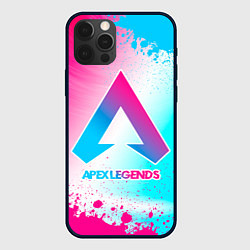 Чехол для iPhone 12 Pro Apex Legends neon gradient style, цвет: 3D-черный