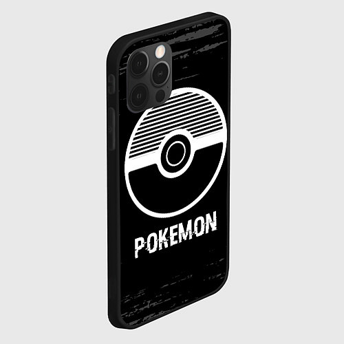 Чехол iPhone 12 Pro Pokemon glitch на темном фоне / 3D-Черный – фото 2