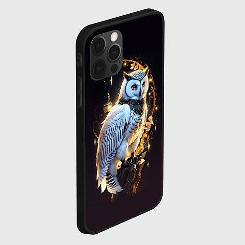 Чехол iPhone 12 Pro Снежная сова / 3D-Черный – фото 2