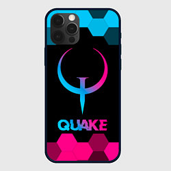 Чехол для iPhone 12 Pro Quake - neon gradient, цвет: 3D-черный