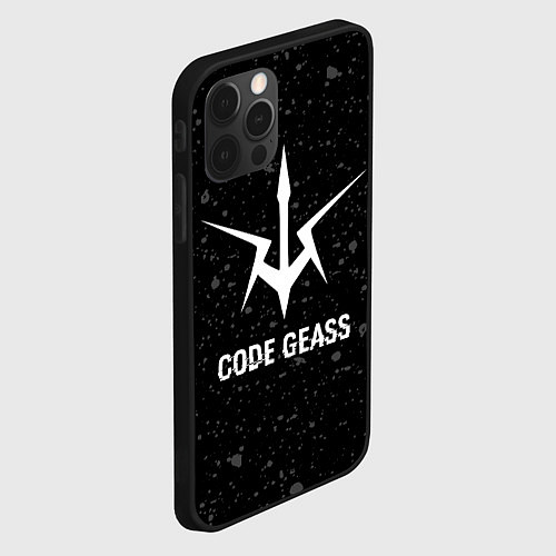 Чехол iPhone 12 Pro Code Geass glitch на темном фоне / 3D-Черный – фото 2