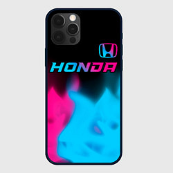 Чехол для iPhone 12 Pro Honda - neon gradient: символ сверху, цвет: 3D-черный