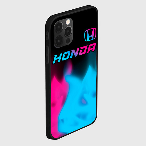 Чехол iPhone 12 Pro Honda - neon gradient: символ сверху / 3D-Черный – фото 2