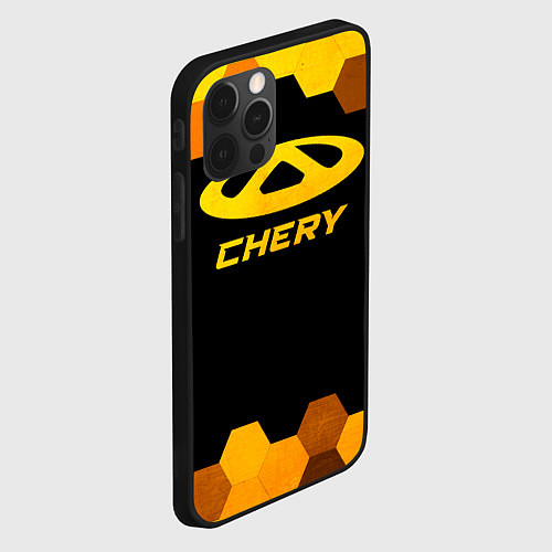 Чехол iPhone 12 Pro Chery - gold gradient / 3D-Черный – фото 2