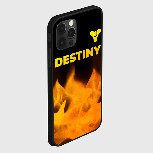 Чехол iPhone 12 Pro Destiny - gold gradient: символ сверху / 3D-Черный – фото 2