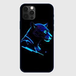 Чехол для iPhone 12 Pro Пантера киберпан, цвет: 3D-черный