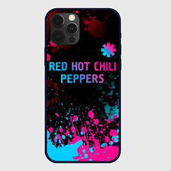 Чехол для iPhone 12 Pro Red Hot Chili Peppers - neon gradient: символ свер, цвет: 3D-черный