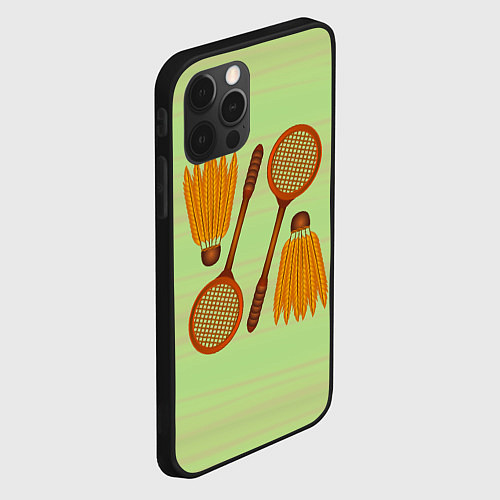 Чехол iPhone 12 Pro Бадминтон / 3D-Черный – фото 2