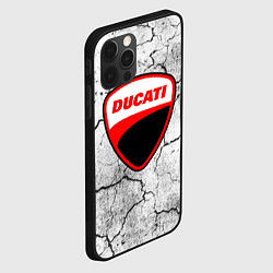 Чехол для iPhone 12 Pro Ducati - потресканная земля, цвет: 3D-черный — фото 2