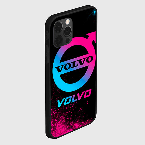 Чехол iPhone 12 Pro Volvo - neon gradient / 3D-Черный – фото 2