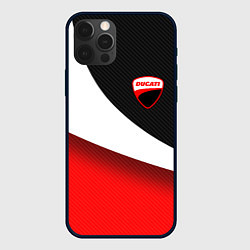 Чехол для iPhone 12 Pro Ducati - красно-черный, цвет: 3D-черный