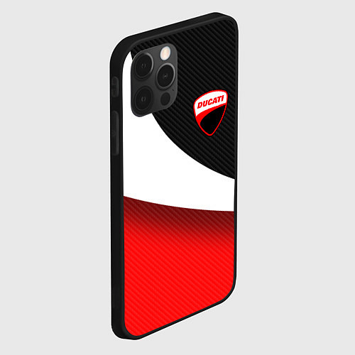 Чехол iPhone 12 Pro Ducati - красно-черный / 3D-Черный – фото 2