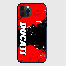 Чехол для iPhone 12 Pro Ducati - красная униформа с красками, цвет: 3D-черный