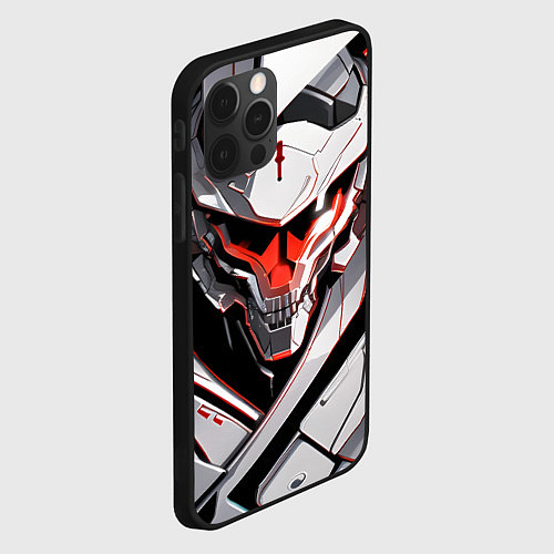Чехол iPhone 12 Pro Кибер череп белый / 3D-Черный – фото 2