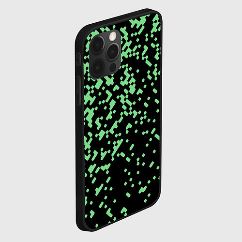 Чехол iPhone 12 Pro Green pixel / 3D-Черный – фото 2