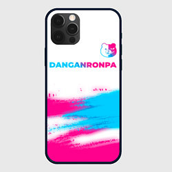 Чехол для iPhone 12 Pro Danganronpa neon gradient style: символ сверху, цвет: 3D-черный