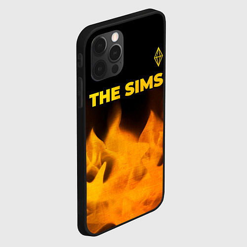 Чехол iPhone 12 Pro The Sims - gold gradient: символ сверху / 3D-Черный – фото 2