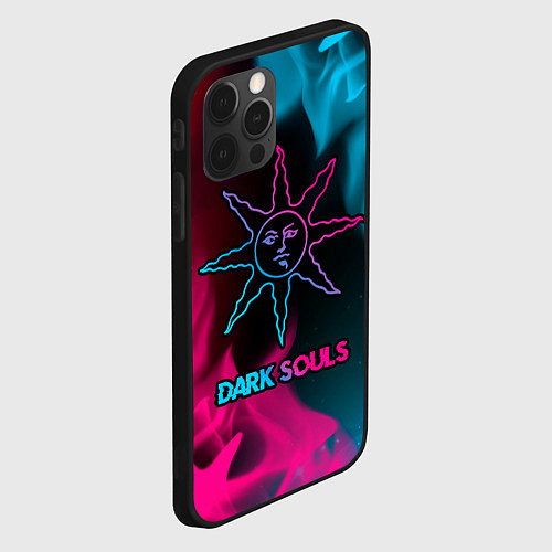 Чехол iPhone 12 Pro Dark Souls - neon gradient / 3D-Черный – фото 2