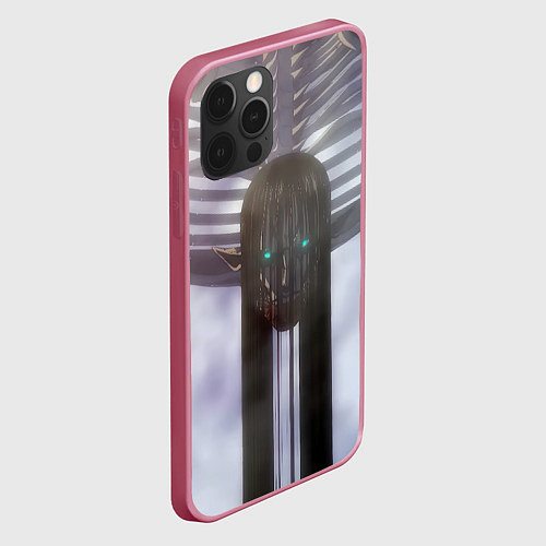 Чехол iPhone 12 Pro Атака Титанов Eren Yaeger / 3D-Малиновый – фото 2