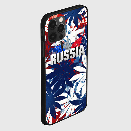 Чехол iPhone 12 Pro Russia лепестки / 3D-Черный – фото 2